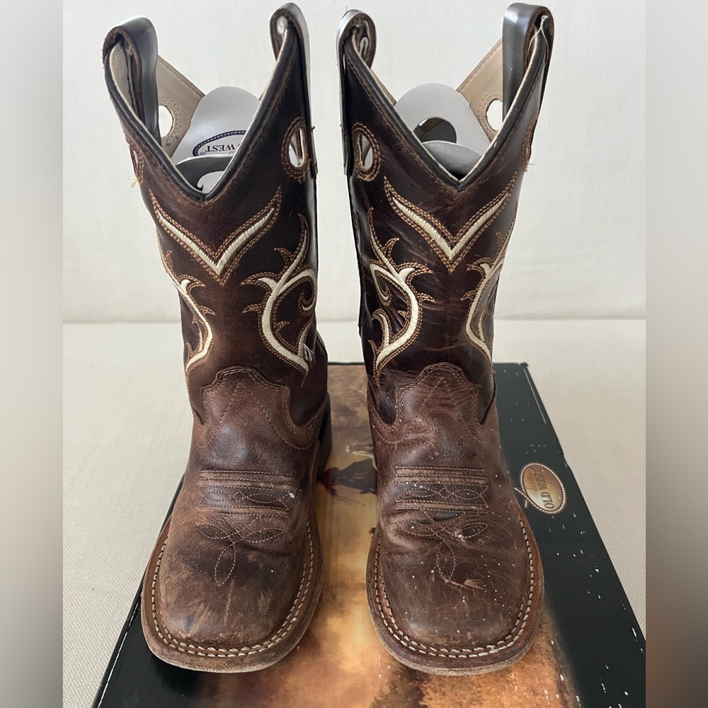 Old West Leather Cowboy Boots - Rich Brown